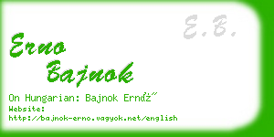 erno bajnok business card